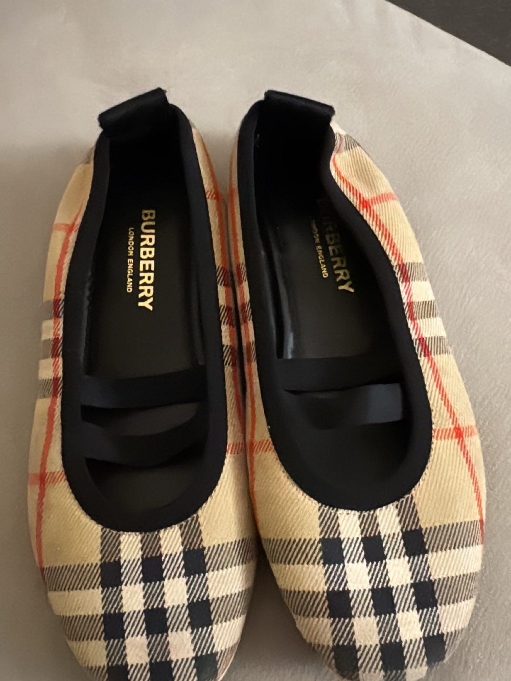 Burberry Girls' Mini Grace Vintage Check Ballet Flats *NEW* Size 32 USA 2.5